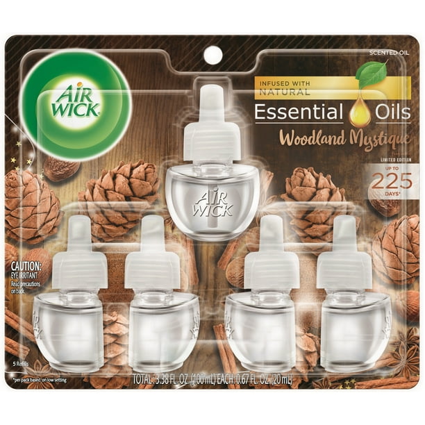 Air Wick PlugIn Scented Oil Refill, Woodland Mystique, 5 count
