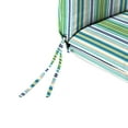 thumbnail image 6 of Jordan Manufacturing 44" x 22" Clique Fresco Blue Stripe Rectangular Outdoor Chair Cushion with Ties and Hanger Loop, 6 of 11