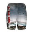 thumbnail image 5 of Fotbe 3d Lighthouse in the Surf Pajama Shorts for Men, Men's Pajama Bottoms, Sleepwear,Short Pajama Pants-4X-Large, 5 of 9