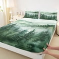 thumbnail image 3 of Manfei Tree Print 3pcs Twin Sheet Sets for Teens Boys Girls,Botanical Theme Twin Fitted Sheet,Jungle Plants Breathable Flat Sheet,Luxury Bedroom Decor, 3 of 7