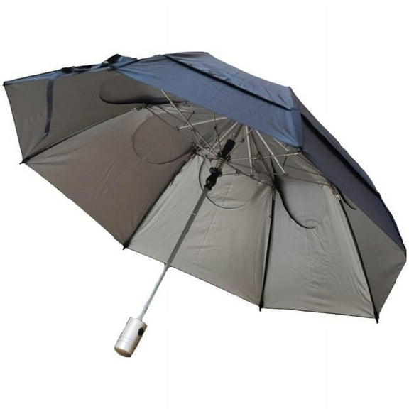GustBuster  Metro Auto Open Windproof Travel Umbrella, Black & Silver - 43 in.