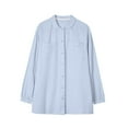 thumbnail image 4 of Itsame Pajamas 2pcs Sets for Womens Long Sleeved Sleepwearshirt and Pants Sleepwear Set Pocket Lapel Collar Button Cotton Women Casual Home set Light Blue Size L, 4 of 9