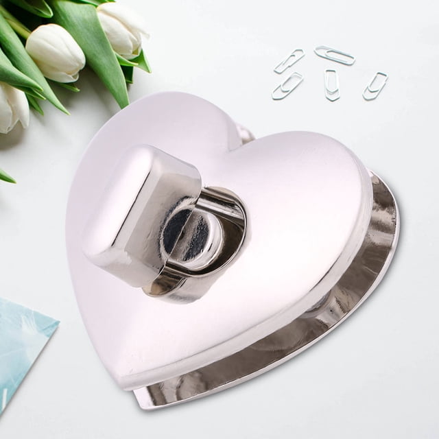 Sonew Metal Turn Lock, Metal Clasp,2Colors 5sets Heart-shaped Metal Clasp Turn Lock Twist Lock Hardware Handbag Bag Accessory