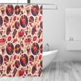 thumbnail image 3 of Zufioo Skull rock record music heart Pattern Shower Curtain 72x72in, Waterproof Curtain for Bathroom-Waterproof, Mildew-proof, Quick-drying,Home Bathroom Supplies-One Size, 3 of 8