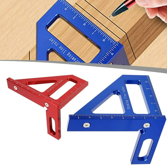 Multi-Angle Measuring Ruler Triangle Ruler 45/90 Degree For Engineer Carpenter Blue Fangkenuo