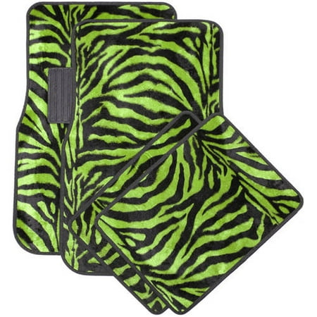 OxGord Front & Back Seat Zebra/Tiger Stripe Carpet Mats for for Car/Truck/Van/SUV