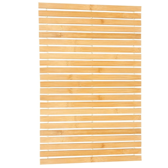 GOOHOCHY Khaki Bamboo Bathroom Accessories NonSlip Foldable Shower Mat for Spa Sauna Travel 23.6 x 15.7 Inches