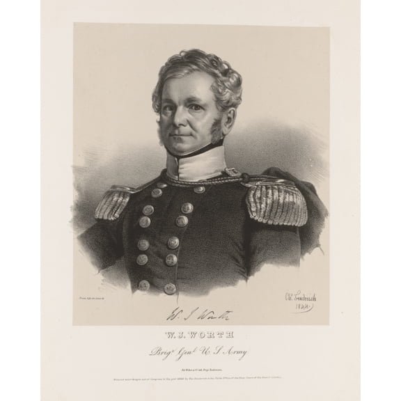 Print: W.J. Worth, Brigr. Genl. U.S. Army, 1844