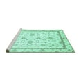 thumbnail image 2 of Ahgly Company Machine Washable Indoor Square Oriental Turquoise Blue Traditional Area Rugs, 8' Square, 2 of 4