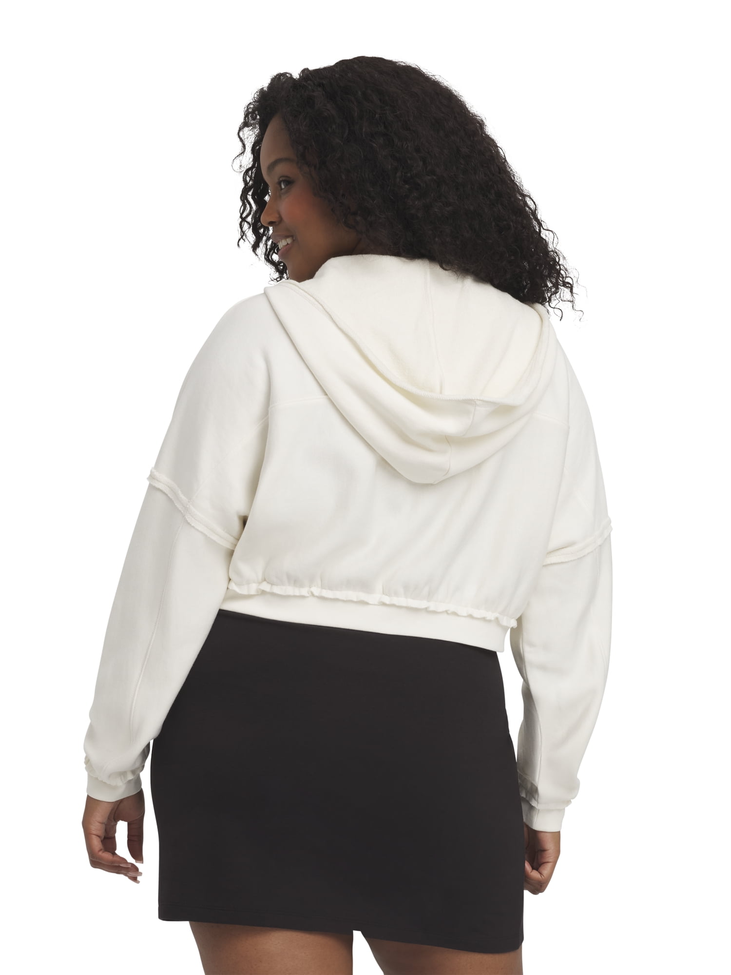 Mills by Millie Bobby Brown Women's Long Sleeve Crop Hoodie, Sizes XXS-XXL