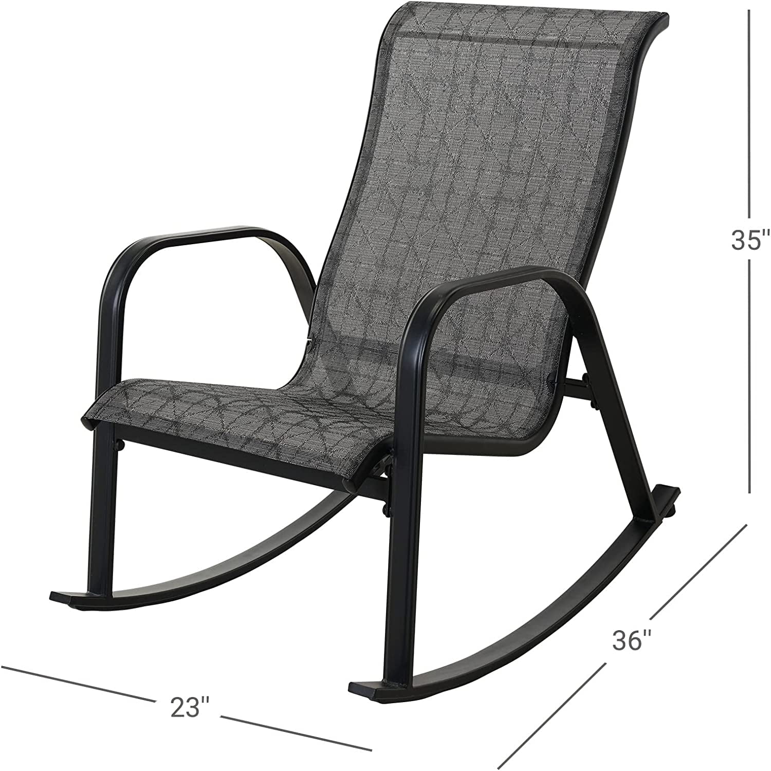 Grand Patio Modern Rocking Chair Set of 2 for Outdoor Balcony, Terrace, Black