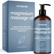 M3 Magnesium Massage Oil for Sore Muscles, Feet, Joints and Leg Cramps, Helps with Sleeping and Post-Workout Recovery, for Sensitive Skin, 8 fl oz