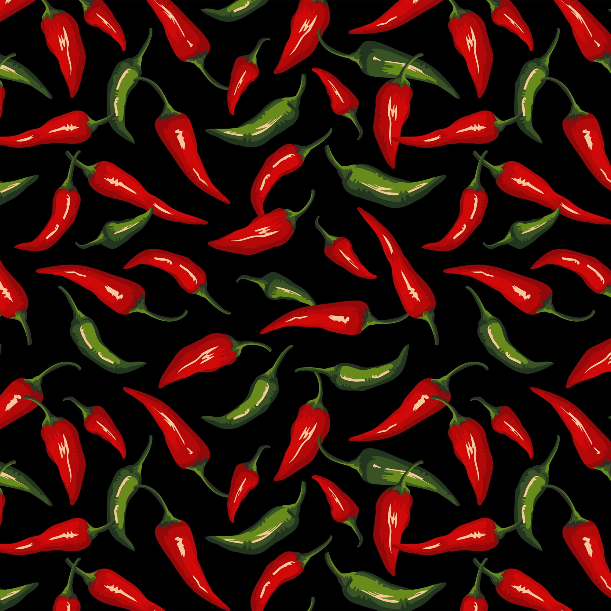 David Textiles Cotton 36' x 44' Chili Peppers Pre-Cut Fabric, 1 yard