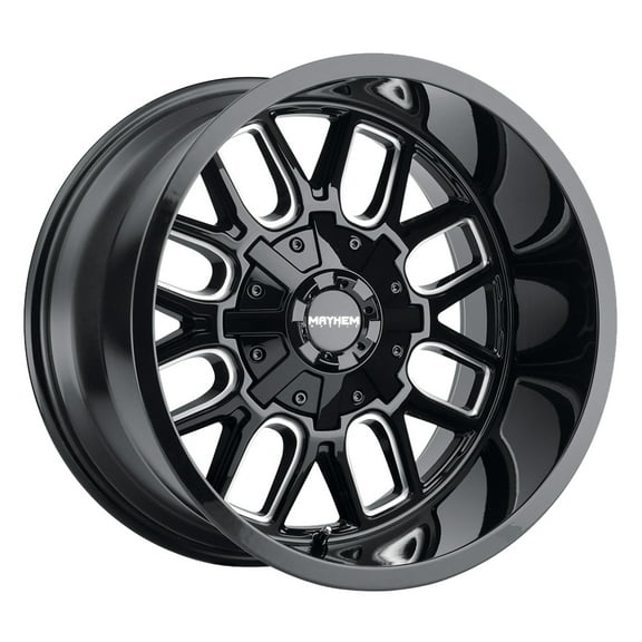 18x9 Mayhem 8107 Cogent Gloss Black Milled Wheel 8x6.5 (0mm)