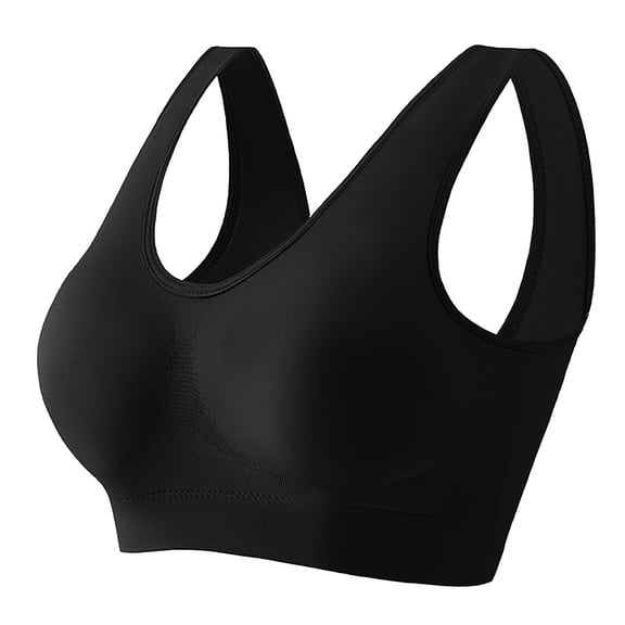 Nooxsoe Wireless Seamless Bras Sports Bra Supportive Bra Tshirt Bra Push Up Bra Everyday Bra Women’s Bras Womens Bralette Underwire Bras for Women Jelly Bras for Women Black L