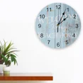 thumbnail image 2 of Wood Grain Blue Text Beach Bedroom Wall Clock Large Modern Kitchen Dinning Round Wall Clocks Living Room Watch Home Decor（10 Inch）, 2 of 6