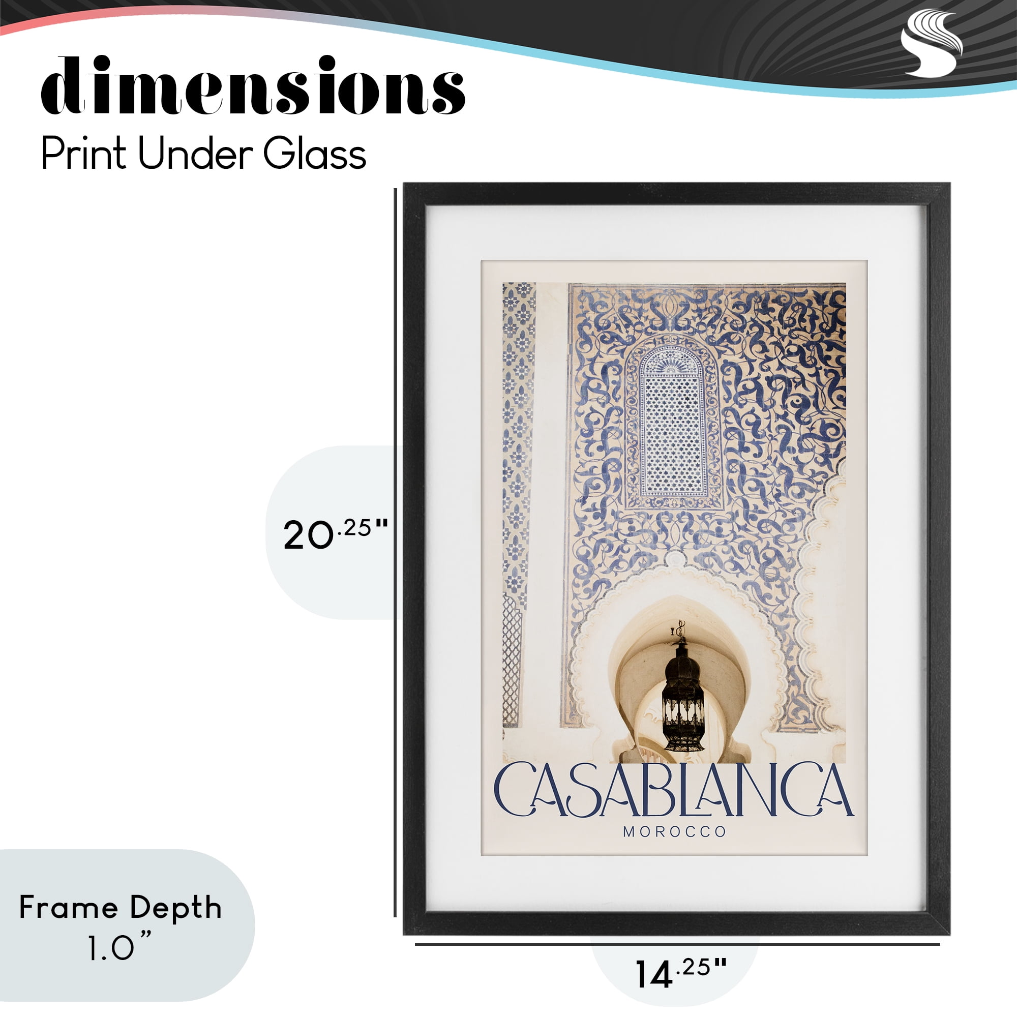 Stupell Industries Ornate Casablanca Architecture Black Framed Print Under Glass, design by Emily Navas