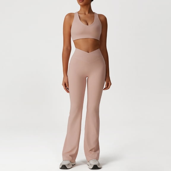 PISONIC 2 Piece Workout Sets for Women, Camisole Square Neck Tops & High Waist Shorts, Gym Yoga Pilates Outfits