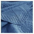 thumbnail image 5 of 3-Piece 100% Cotton Oversized Bedspread Lightweight Quilt Coverlet Embroidery Farmhouse Bedding Set (Tf Midtone Blue, Oversized Queen (100"x106")), 5 of 8