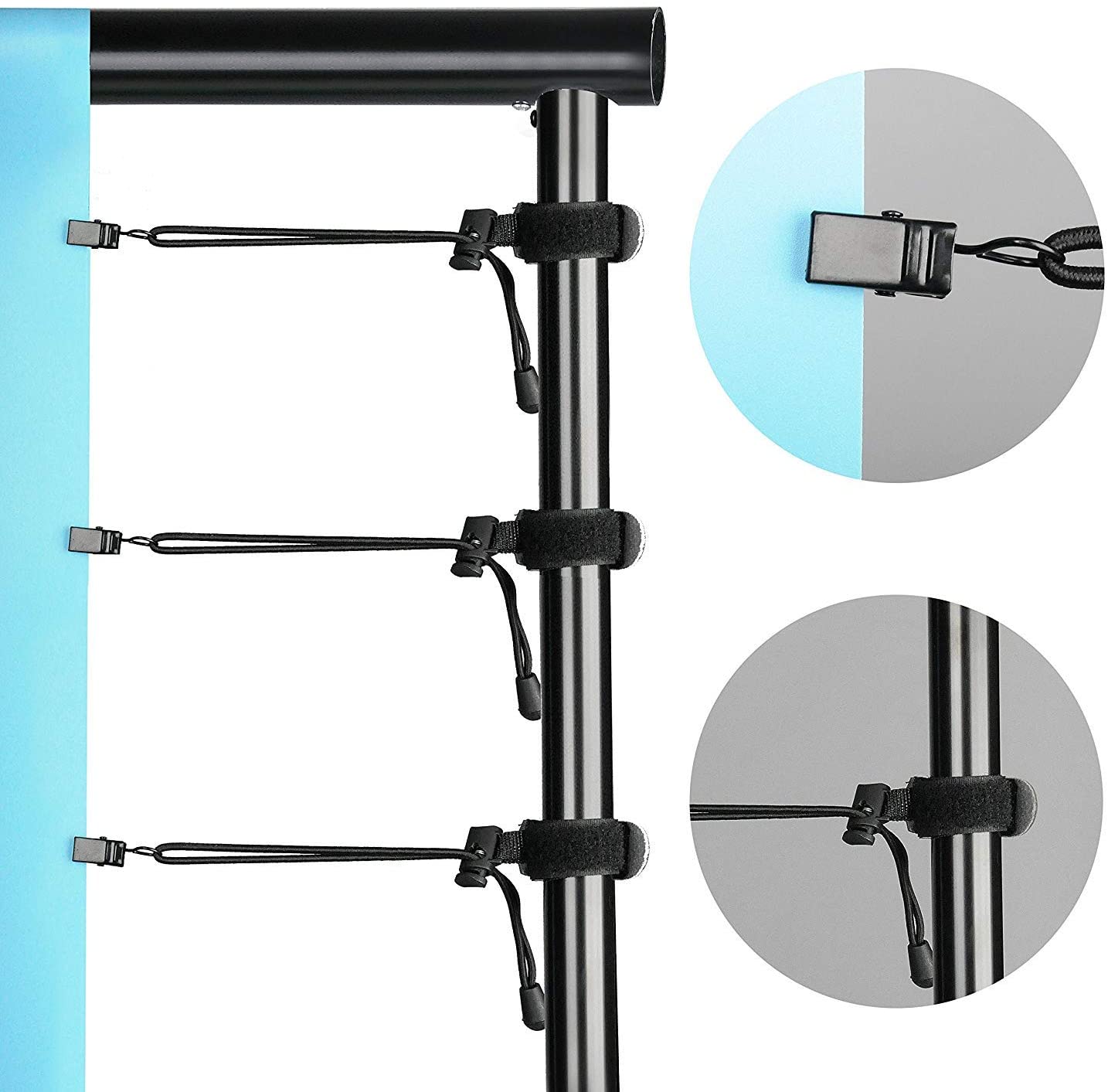 SLOW DOLPHIN 10 x 10Ft Photo Video Studio Heavy Duty Adjustable Muslin Backdrop Stand Background Support System Kit for Photography with Carrying Bag 8 Pcs Clip Clamps
