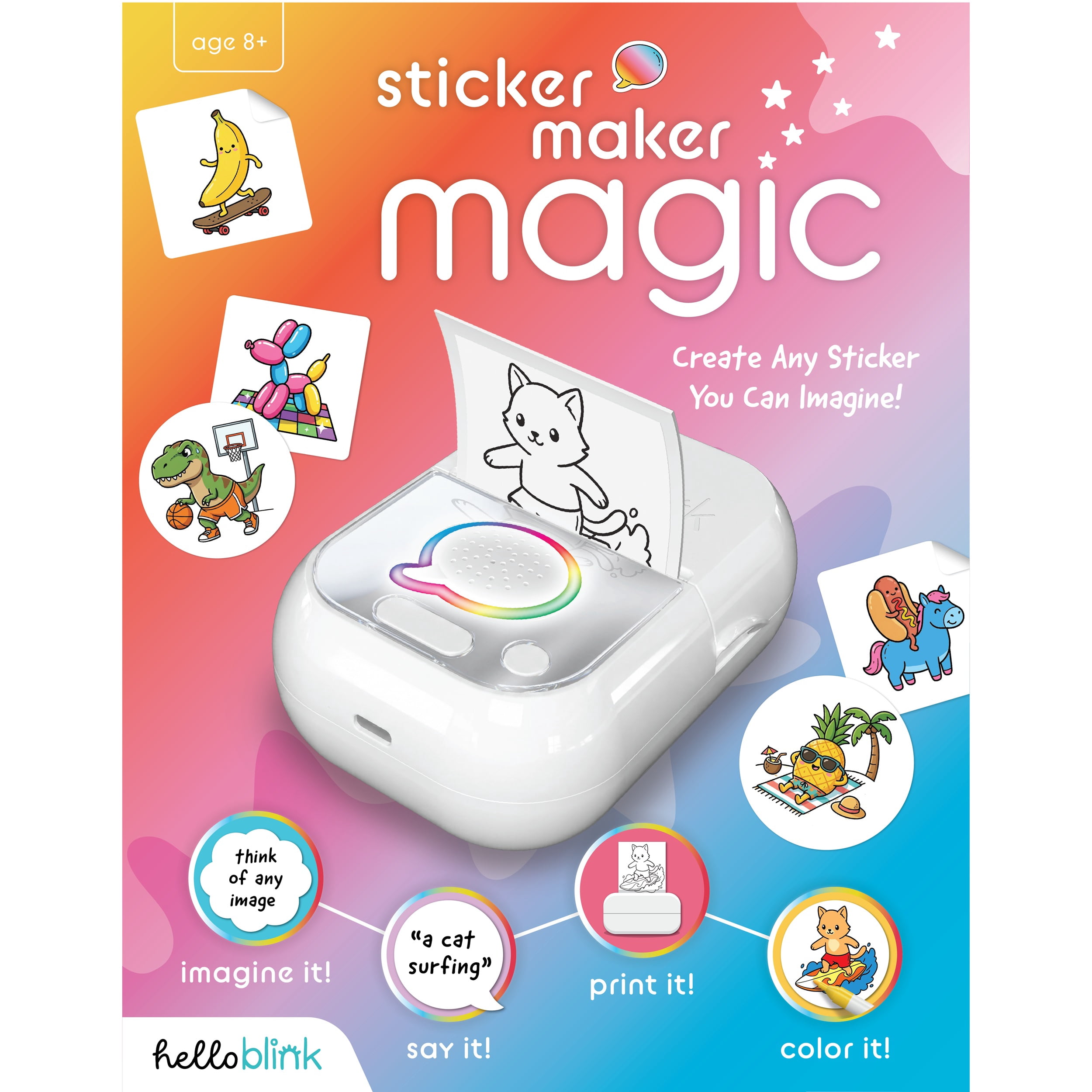 Hello Blink Sticker Maker Magic – Voice Activated AI Generated Stickers – Minimum recommended Age Is 8 year Old and Up