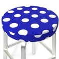 thumbnail image 3 of Disketp Blue And White Polka Dot Funda Redonda para Taburete, Funda de Cojín para Silla de Bar Suave y Elástica-14 inch, 3 of 7