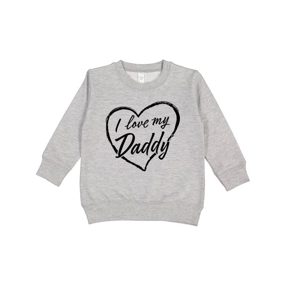 Inktastic I Love My Daddy in Black Chalk Heart Toddler Sweatshirt