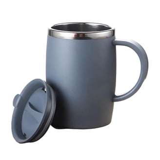 10oz Insulated Coffee Mug With Lid,Stainless Steel Coffee Cup,Double Wall  Vacuum Coffee Tumbler With HAndle,Premium Thermal Travel Coffee Mug -  Walmart.com