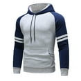 thumbnail image 2 of Zylarhe Men's Autumn And Winter Sports And Leisure Striped Color Block Sweater Hoodie Zip Sweatshirt Men, 2 of 8