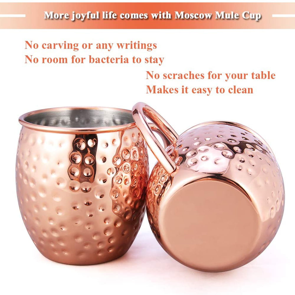 2 Straw Natures Own Moscow mule Gift Set Of2 Round Handled mug 1 shot glass and free recipe book 100% pure copper 16 oz 