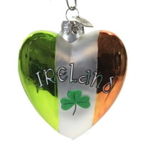 Kurt Adler Ireland Glass Heart Ornament Home Decor