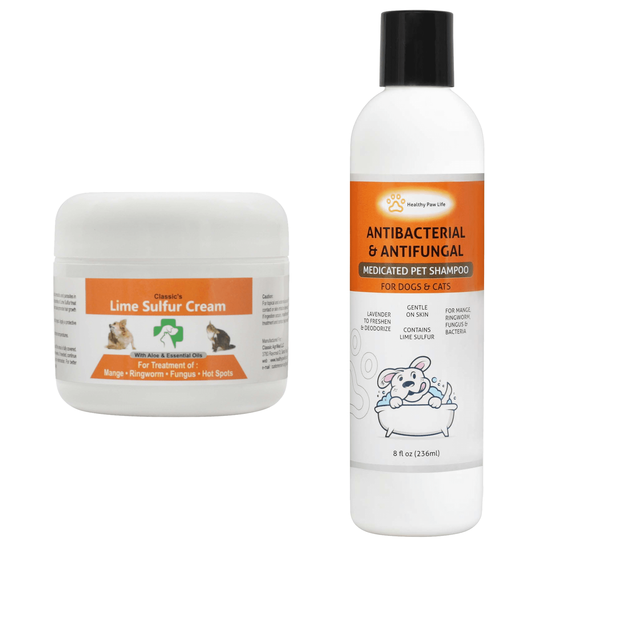 Healthy Paw Life Bundle 2 Items Classic's Lime Sulfur Cream (2 oz) and Classic's Lime Sulfur
