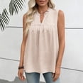 thumbnail image 6 of FDGIU Women's Ruffle V Neck Eyelet Sleeveless Tank Top, Loose Babydoll Curved Hem Summer Casual Camisole Blouse, 6 of 8