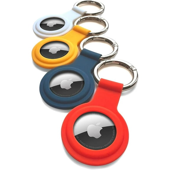 CHARGEWORX AirTag Holder, Silicone Protective AirTag Keychain for Keys, Bags, & Pets, 4 Pack