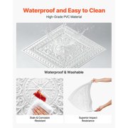 CRAFTOPIA 24 x 24 in PVC Ceiling Tiles 12‑Pack, White 3D Geometric Drop Ceiling Panels, Impact‑Resistant Paintable PVC Sheet, Easy Cut Modern Decor for Home Office