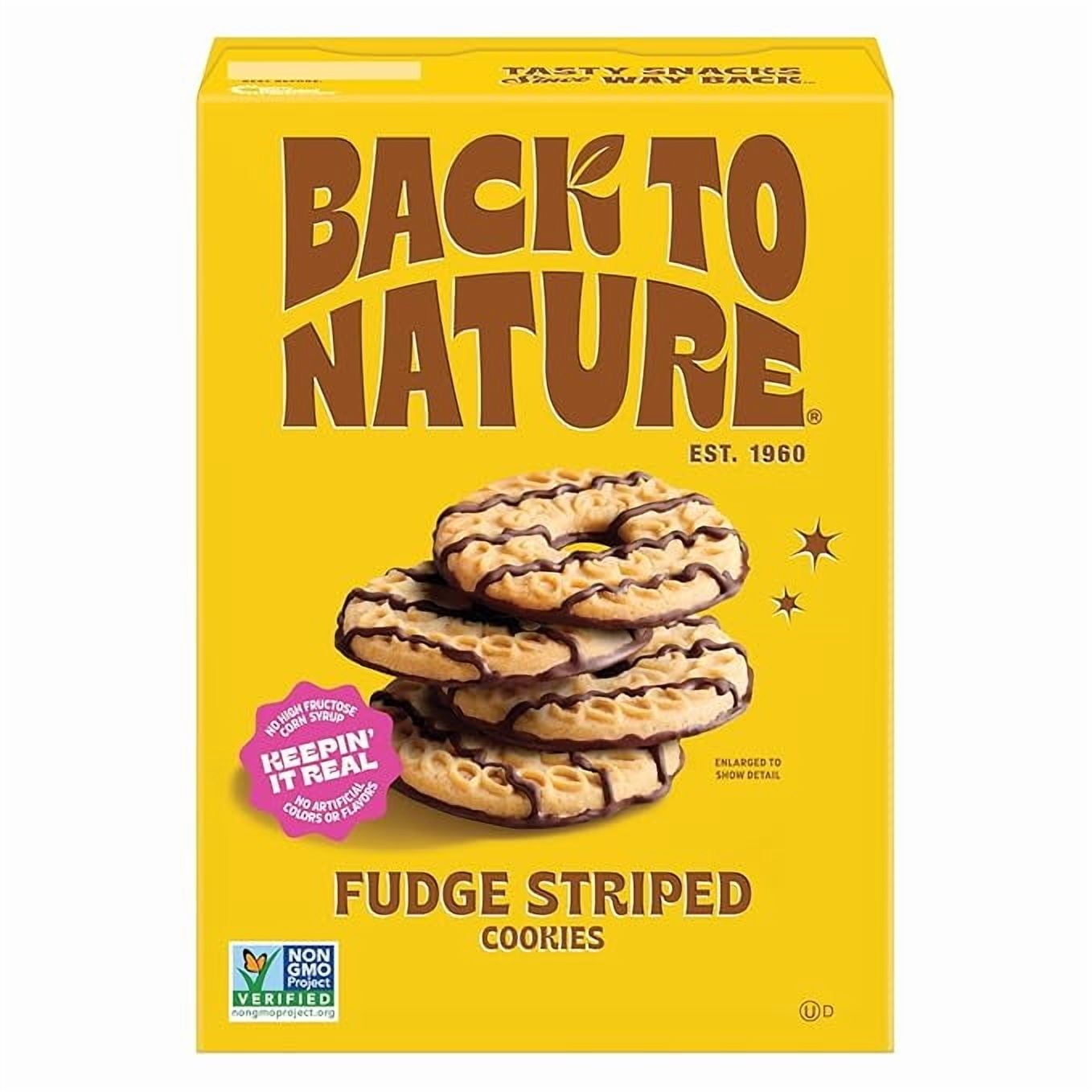 Back to Nature Fudge Striped Cookies, Plant-Based, Non-GMO, Made with Wheat Flour, Snack Happy, 7.7 oz Box