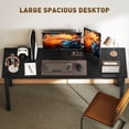thumbnail image 3 of 71" Distressed Black Computer Desk with Metal Legs | Industrial Wood Grain Office Desk for Home, Study & Dining | 23.6" W x 29.5" H, 3 of 7