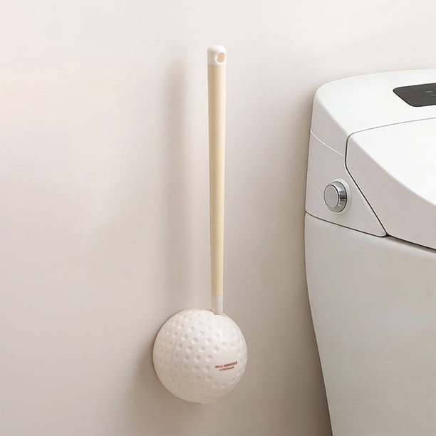 Golf Ball Shaped Wall Mounted Toilet Brush Double Sided Silicone Toilet Scrubbers For Bathroom