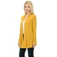 thumbnail image 2 of Pastel by Vivienne Women's Long Sleeve Jersey Cardigan Mustard X-Large, 2 of 3