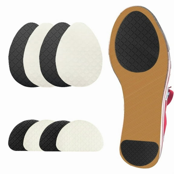 Non-Slip Shoe Pads Adhesive Shoe Sole Protectors High Heel Pads for Shoes Anti-Slip Grips for Women and Men (Black 2 Pairs,Transparent 2 Pairs)