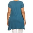 thumbnail image 4 of Women's Plus Size Solid Casual Loose Fit Pocket Tunic Top Mini Dress, 4 of 5