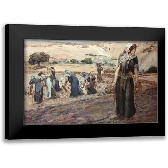 Tissot, James Jacques 14x10 Black Modern Framed Museum Art Print Titled - Ruth Gleaning