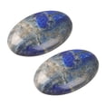 thumbnail image 1 of Uxcell 2Pcs Healing Crystal Stones, 1.77"x1.18" Oval Worry Stones, Natural Palm Gemstone Rocks for Women Energy Reiki Meditation DIY Gifts, Lapis Lazuli, 1 of 6