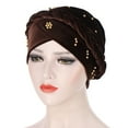 thumbnail image 2 of MEICHEN Turbans for Women Women Solid Beading India Hat Muslim Ruffle Cancer Chemo Hat Beanie Wrap Cap All Seasons Fashion Must Have, 2 of 2