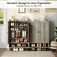 thumbnail image 6 of ONBRILL Shoe Storage Cabinet, 45'' Wooden 6-Tier Shoe Cabinet, Hold 18-24 Pairs for Entryway Hallway, 6 of 8