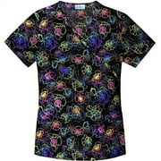 Artistic Floral Mock Wrap Top