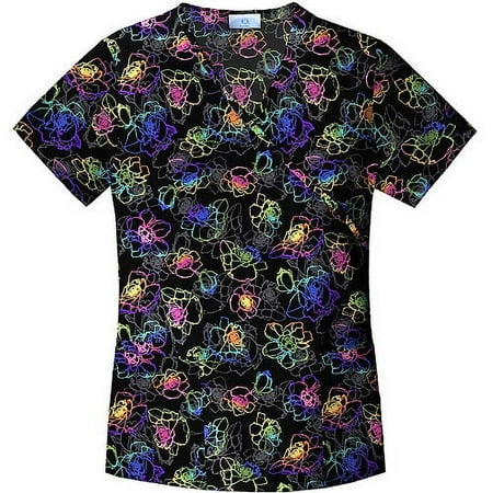 Artistic Floral Mock Wrap Top