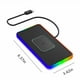 thumbnail image 4 of Cargador inalámbrico, cargador portátil de 15 W para coche, alfombrilla de carga inalámbrica RGB con 7 luces, almohadilla antideslizante para coche, carga rápida, cargadores de teléfono, carga inalámb, 4 of 8