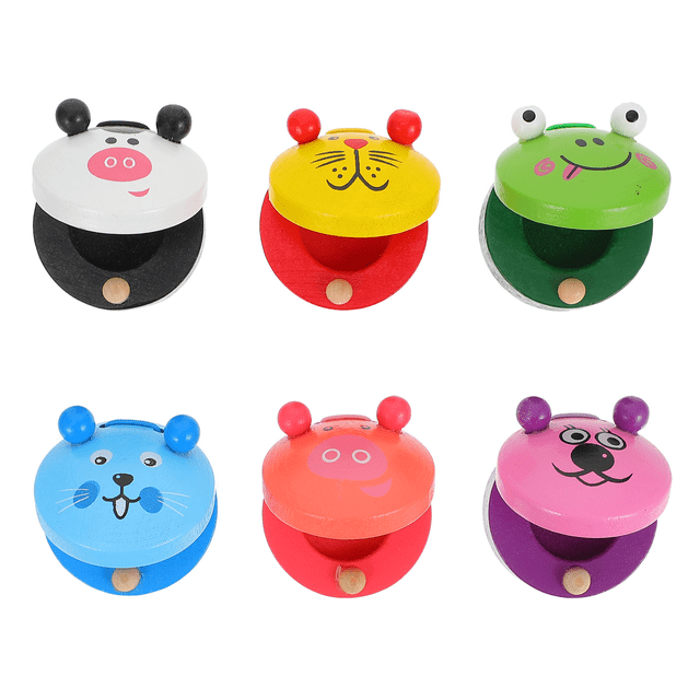 1Set Childrens Musical Instrument Toys Castanets Wooden Hand Finger For Preschool Education