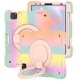thumbnail image 3 of iPad Pro 11 3rd Generation 2021 Case, 360° Rotating Multi-Functional Handle-Kickstand Shockproof Cover & Shoulder Strap & Pencil Holder For iPad Pro 11 2021/2020/2018, Colorful#Rosegold, 3 of 11